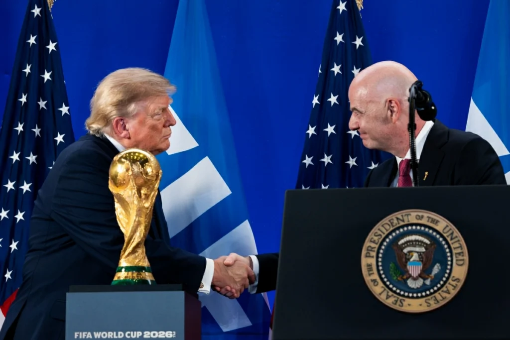 Trump, Infantino hail World Cup success before final